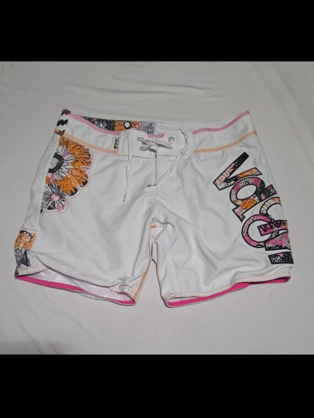 Volcom women's small white swim board shorts #29